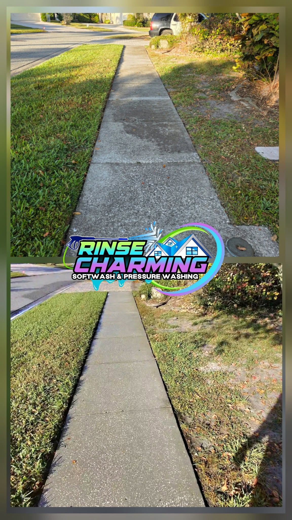 Pressure washing project by Rinse Charming