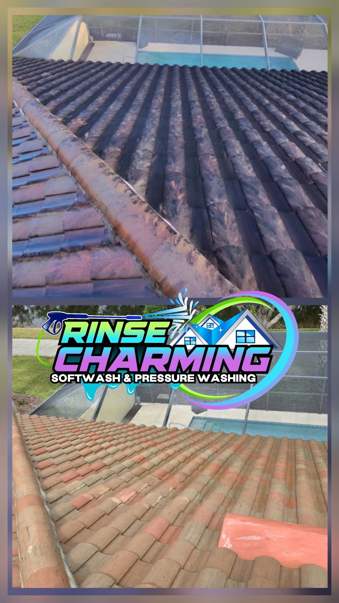 Clean roof after professional exterior cleaning